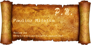 Paulisz Miletta névjegykártya